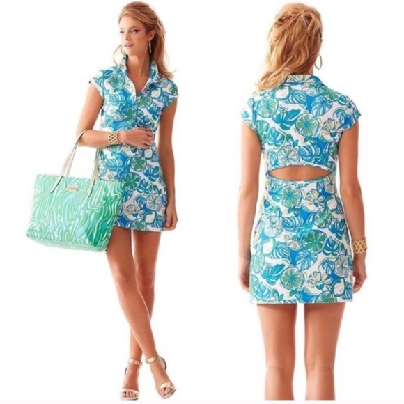 Lilly Pulitzer Dresses & Skirts - Lilly Pulitzer Rayna Polo Dress Blue Floral Sz M